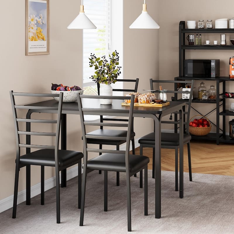 5-piece Farmhouse Dining Table Set for 4
