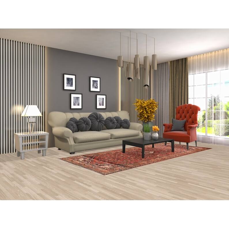 Hand Knotted Oriental 100% Wool Carpet Traditional Medallion Red Hamedan Runner Rug - 9' 3'' X 3' 10''