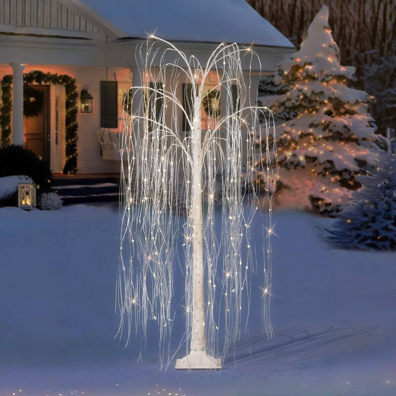 Puleo International 5 ft. Pre-Lit Outdoor Willow Tree