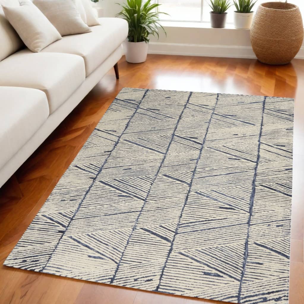 Feda Power Loomed Abstract Modern Soft Area Rug By HomeRoots - 87' X '63' X '0.6