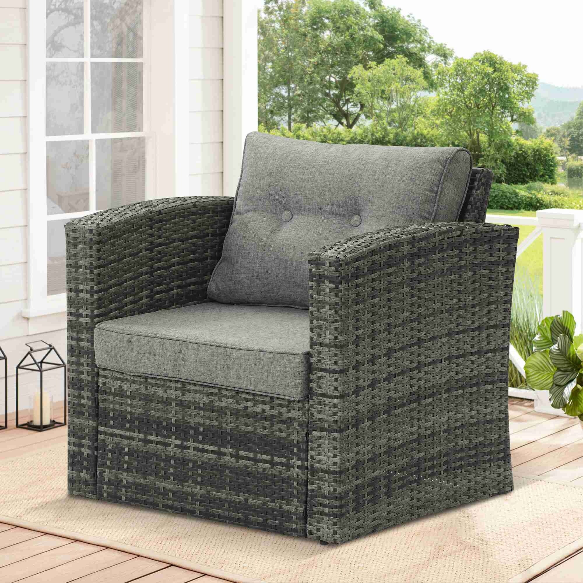Wicker outdoor armchair deals