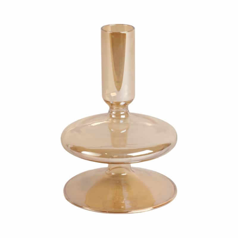 Modern Bubble Glass Candle Holder with Rounded Accent Base