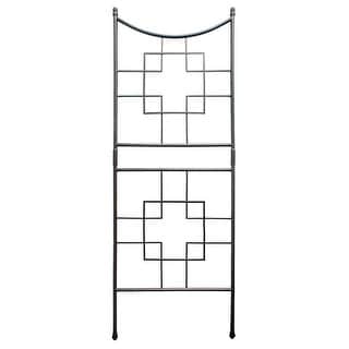 Achla Designs Square-On-Squares Modern Garden Trellis, 86 Inch Tall, Graphite Powder Coat Finish