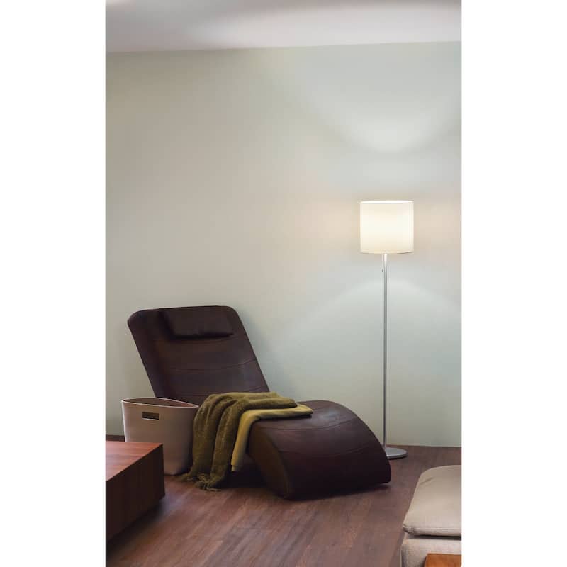 Eglo Sendo 1-light Aluminum Floor Lamp with Cream Fabric - Aluminum