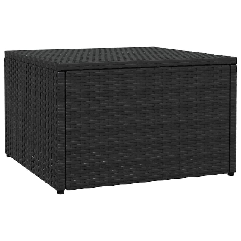 vidaXL Ottoman Outdoor Footstool for Backyard Garden Poolside Poly Rattan