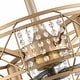 preview thumbnail 4 of 16, 20" Gold Caged Farmhouse Crystal Ceiling Fan Light