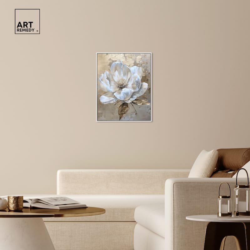 Art Remedy Athenas Flower Framed Floral Fine 1 Piece Canvas Wall Art