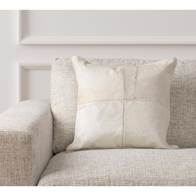 Villa by Classic Home Canada 20" Natural Hide Throw Pillow