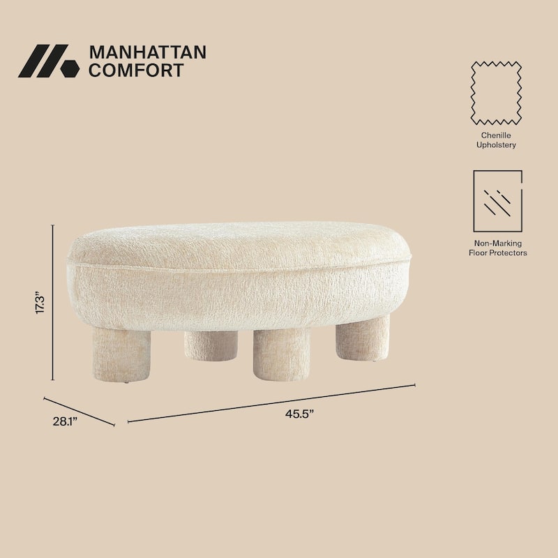 Manhattan Comfort Tribeca Chenille Accent Ottoman