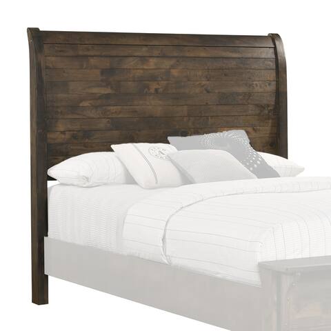 Transitional Wooden Headboard with Panelled Style Design, Brown
