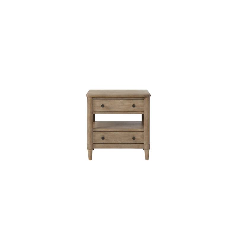 Open Nightstand Sand Finish With 2 Drawers