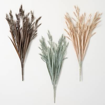 21"H Sullivans Hued Wheat Bush Set of 3, Multicolored - 12"L x 2"W x 21"H