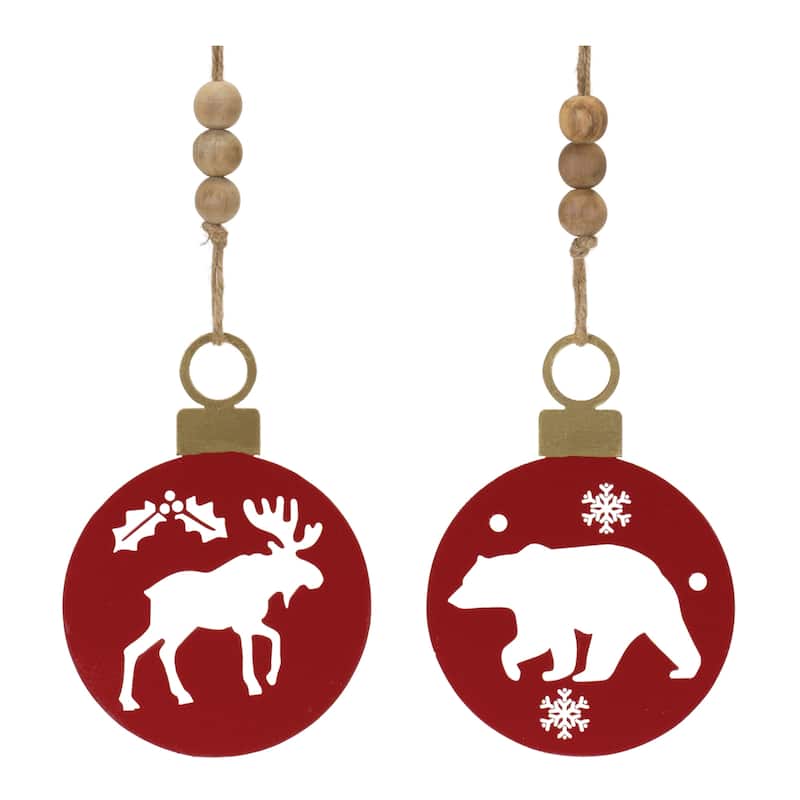 Bear and Moose Cut Out Christmas Ornaments - 7.5" - 12ct