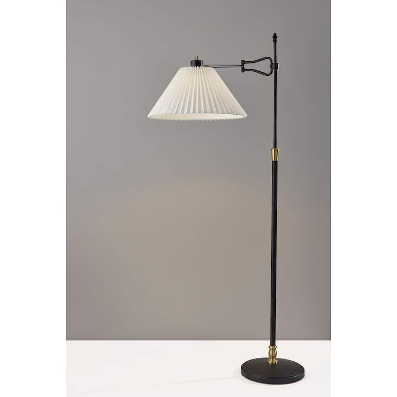 Elijah Floor Lamp - Black & Antique Brass