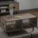 preview thumbnail 7 of 7, ExBrite Solid Wood Coffee Table ,Gray Finish - 23.6" x 46" x 17.9"
