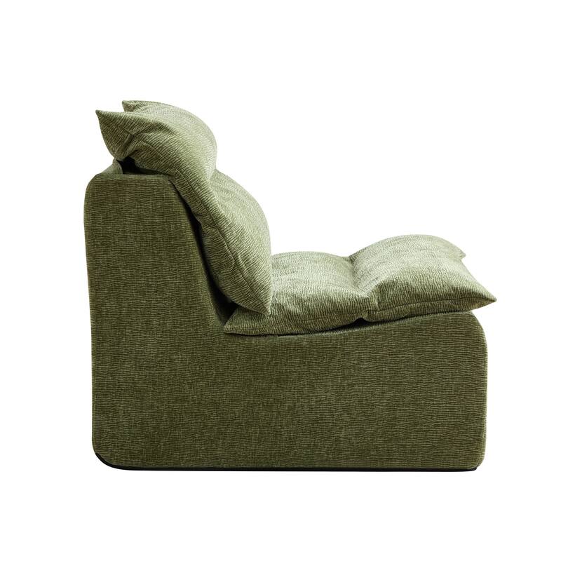 Accent Armless Chair Lazy Floor Seating, Single Sofa Lounger Leisure Accent Single Couch with Backrest for Living Room,