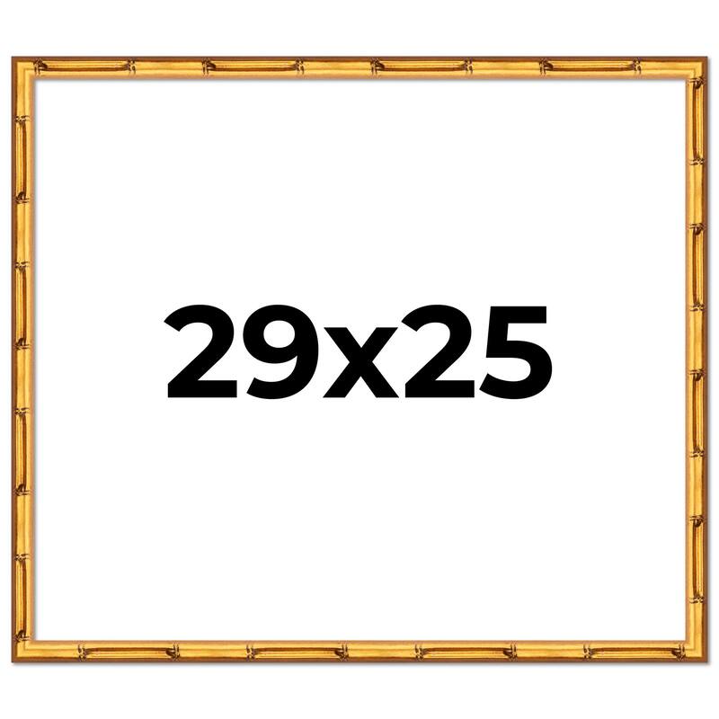29x25 Frame Gold Bamboo Picture Frame Modern Photo Frame Includes UV Acrylic Shatter Guard Front Acid Free Foam Backing Board