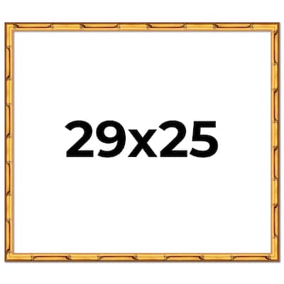 29x25 Frame Gold Bamboo Picture Frame Modern Photo Frame Includes UV Acrylic Shatter Guard Front Acid Free Foam Backing Board