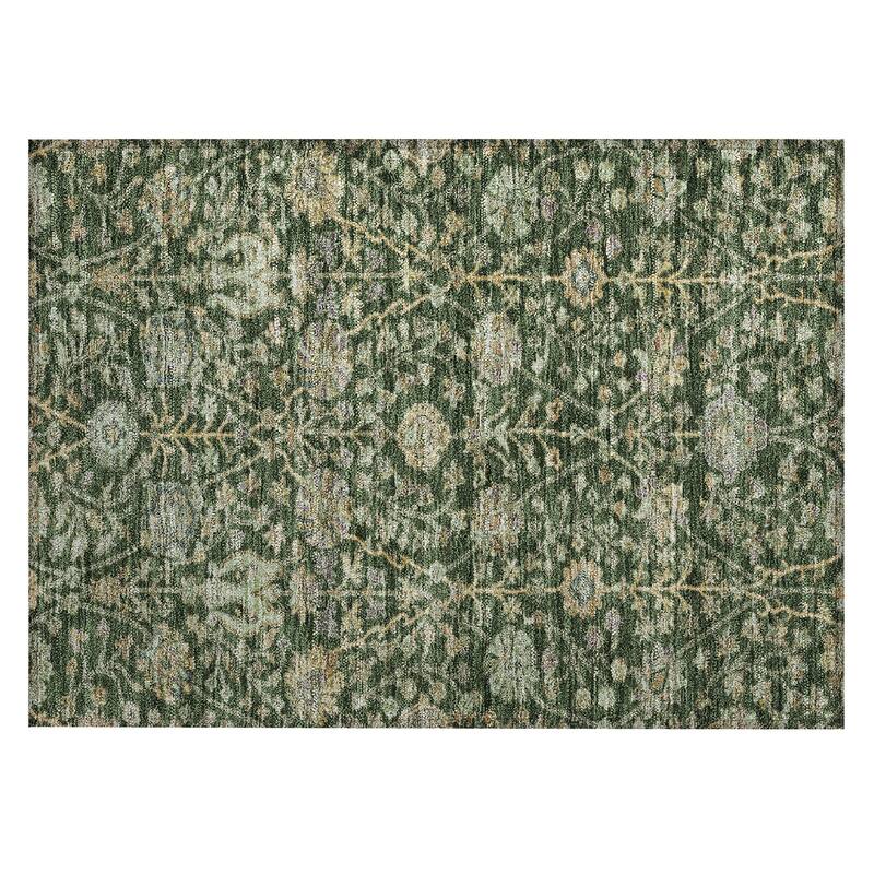 Machine Washable Indoor/ Outdoor Traditional Kashan Chantille Rug