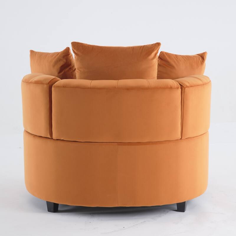 Orange 24" Velvet Button Tufted Barrel Chair