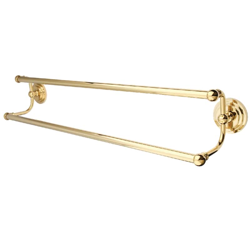 Kingston Brass Milano 24-Inch Dual Towel Bar - Polished Brass