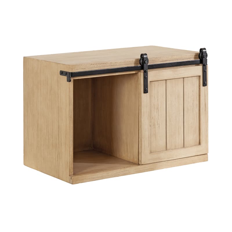 Kate and Laurel Cates Wood Floating Side Table with Cabinet