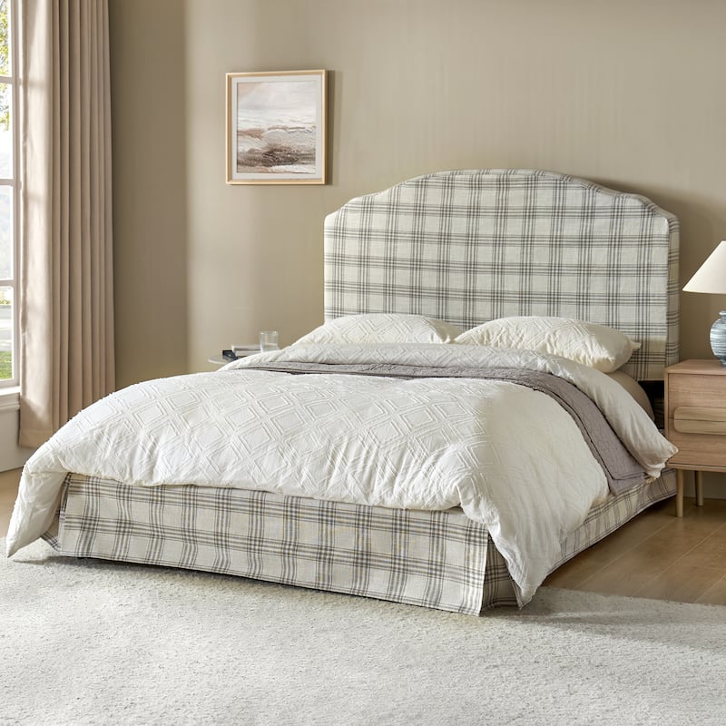 Kristian Traditional Bedroom Machine Washable Slipcovered Bed with Variety Fabric Choice Set-QB by HULALA HOME