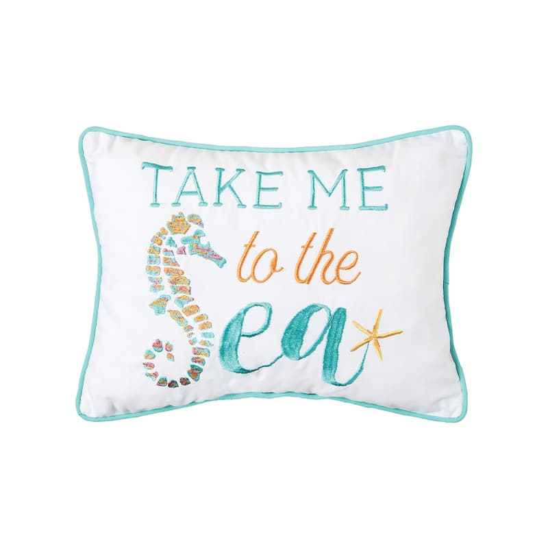 Take Me To The Sea Embroidered Throw Pillow