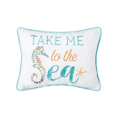 Take Me To The Sea Embroidered Throw Pillow