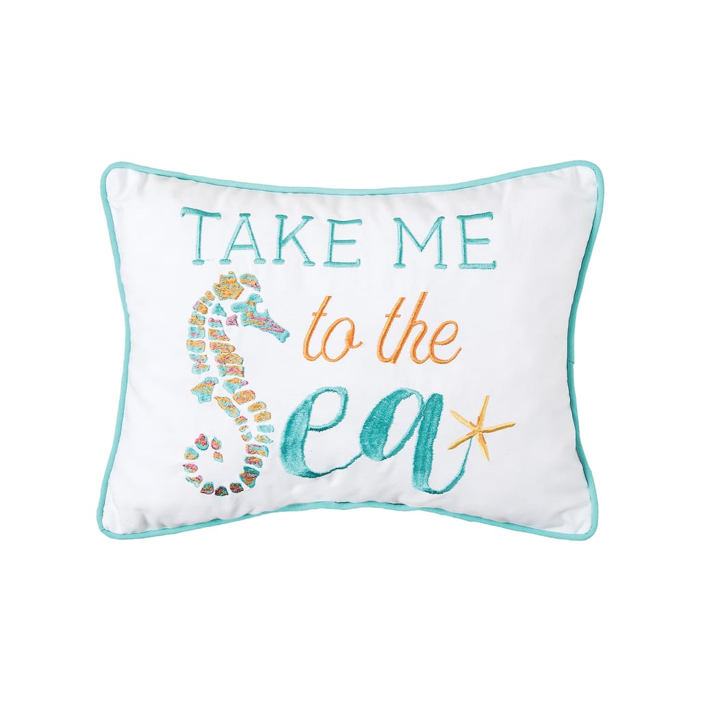 Take Me To The Sea Embroidered Throw Pillow