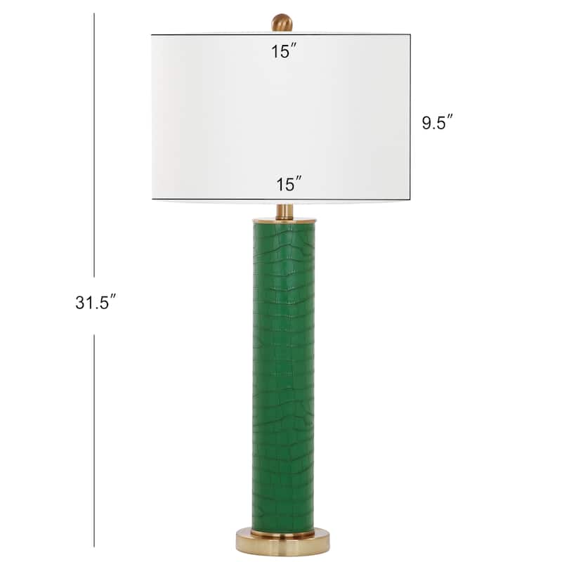 SAFAVIEH Lighting Tomika 32-inch Faux Alligator Grey Table Lamp (Set of 2) - 15"x15"x31.5" - 15Wx15Dx32H