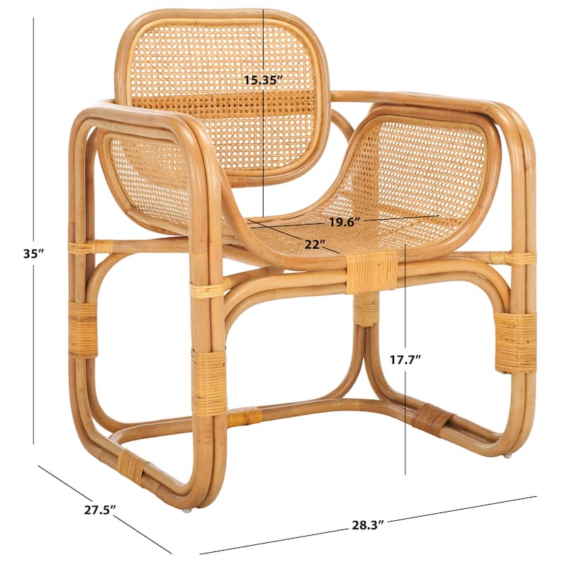 SAFAVIEH Nadie Rattan Accent Chair (Fully Assembled) - 28"W x 28"D x 35"H
