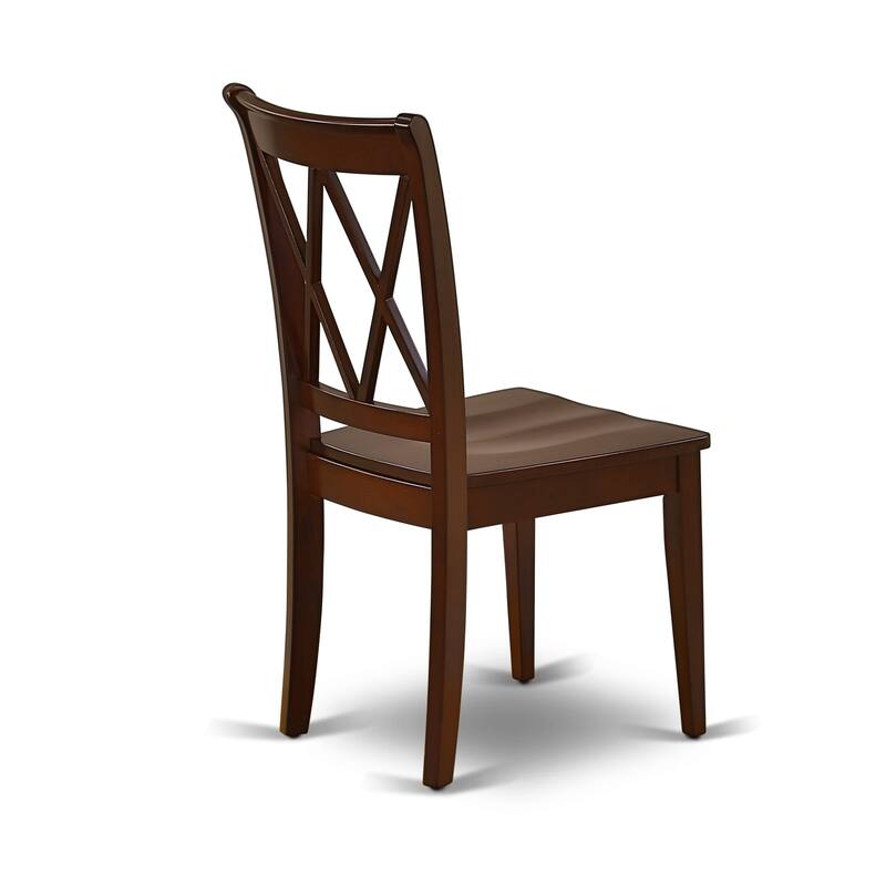 East West Furniture Dining Table Set- a Round Dining Room Table and Wooden Seat Chairs, Mahogany (Pieces Options)