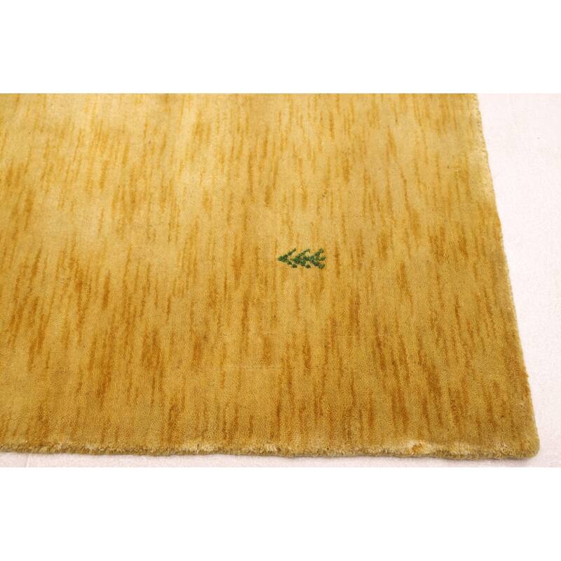 ECARPETGALLERY Hand Loomed Kashkuli Gabbeh Light Gold Wool Rug - 5'4 x 7'5