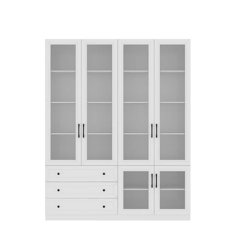 Organizer Eco-Friendly Accent Light Strip Bookshelves Display Cabinet - 63"x78.7“