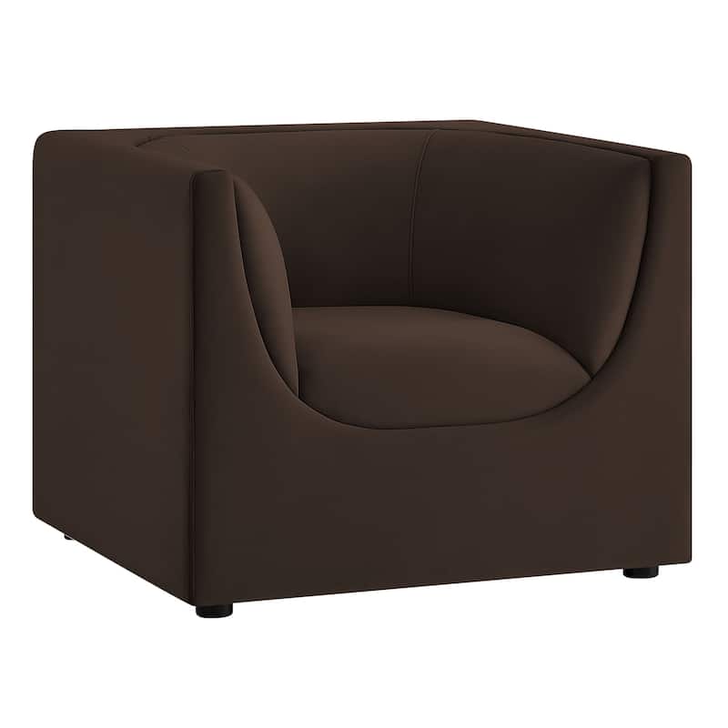 Hilda Curved Back Performance Velvet Armchair