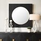 preview thumbnail 2 of 5, Brass Plated Frame Square Wall Mirror - 42" - Black