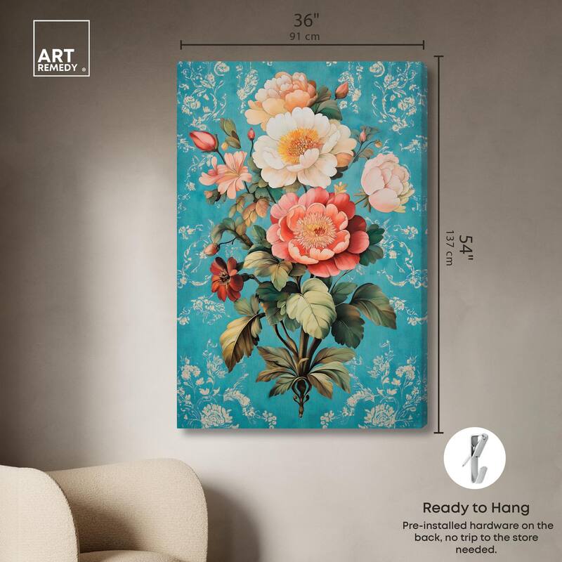 Floral Azure Ascent II Canvas by Art Remedy, Gallery Wrapped