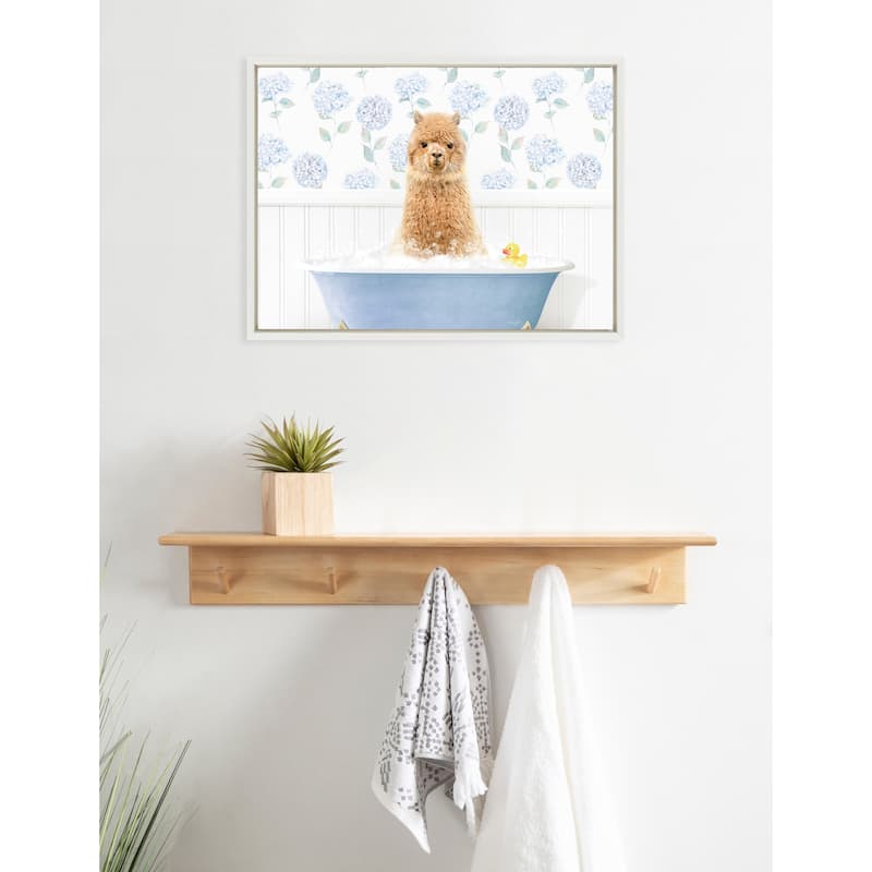 Kate and Laurel Sylvie Baby Hydrangea Bath Canvas by Amy Peterson