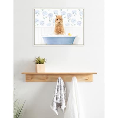 Kate and Laurel Sylvie Baby Hydrangea Bath Canvas by Amy Peterson