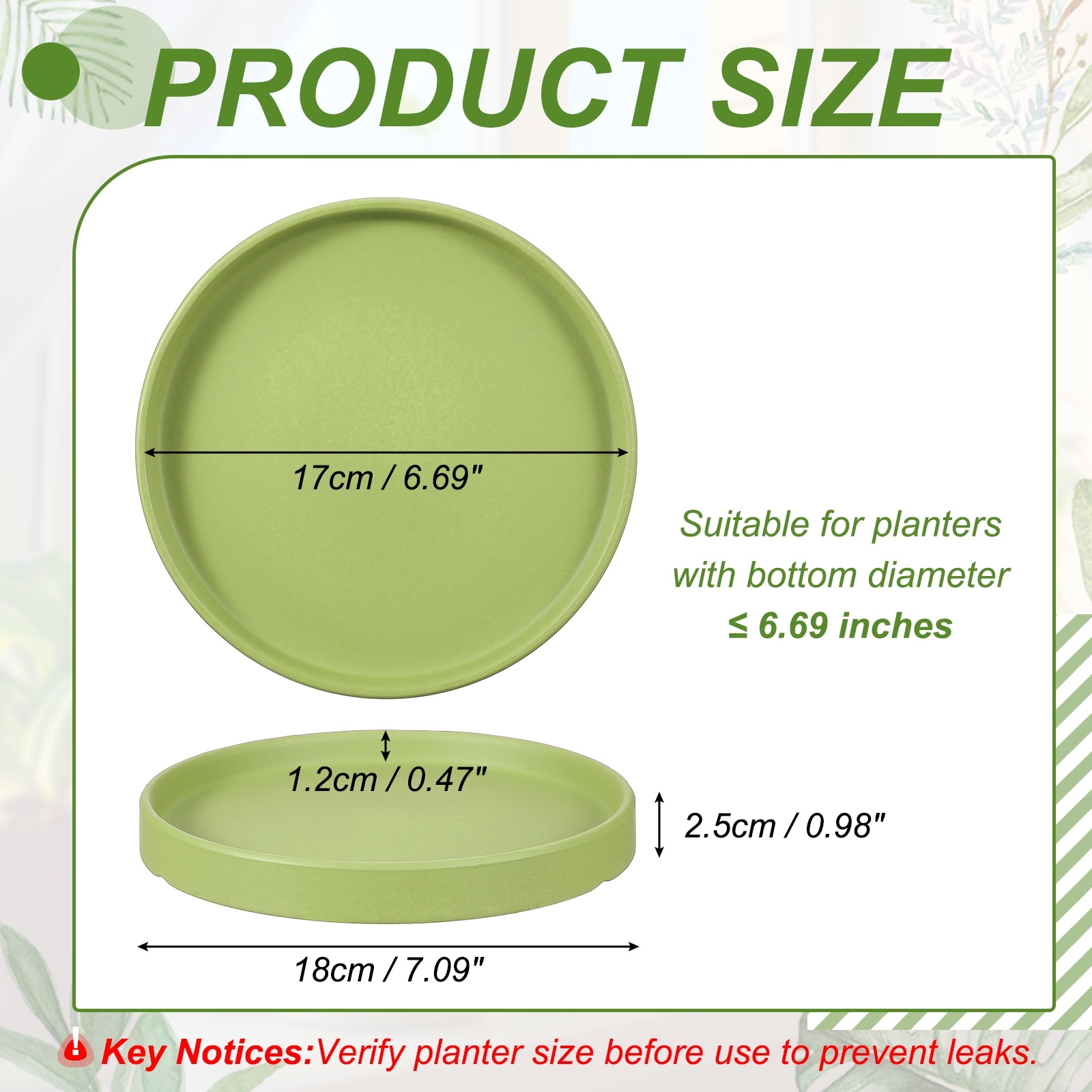 Ceramic Plant Saucers, Round Flower Planter Water Trays Ceramic Plant Saucer Pot Tray