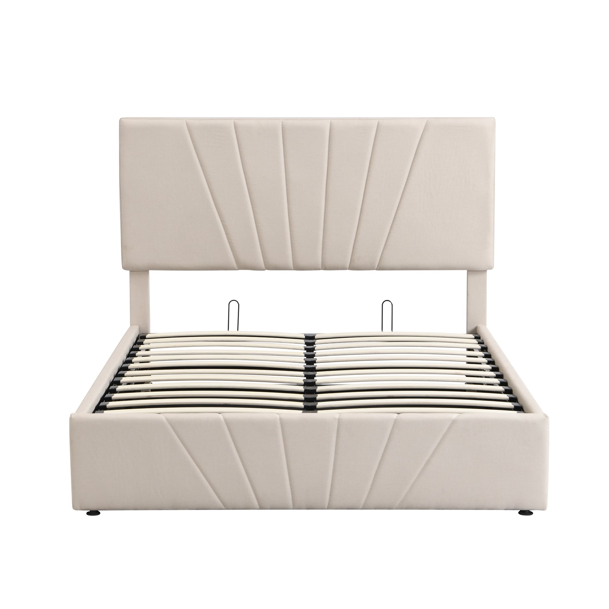 Linen Upholstered Storage Bed Platform Bed Frame with Headboard