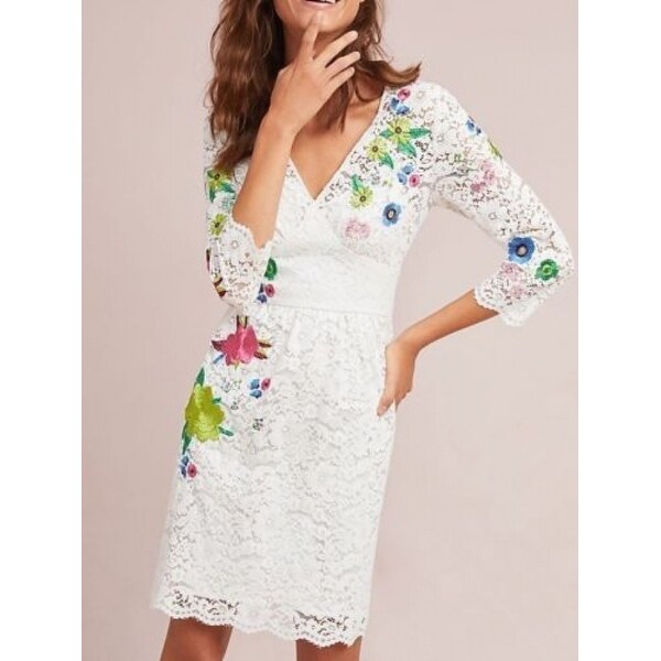anthropologie white lace dress