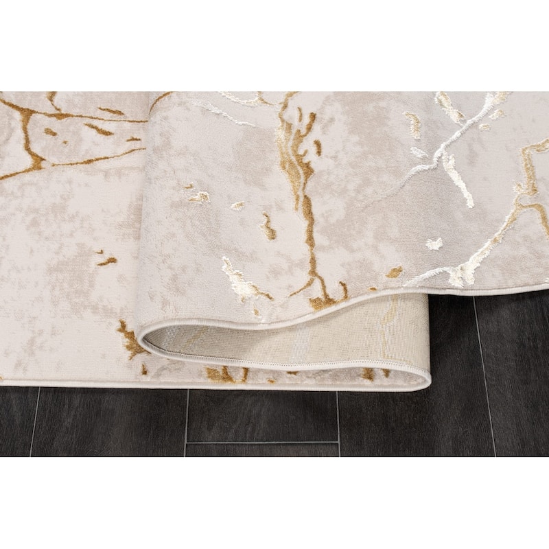 LaDole Rugs Abstract Modern Minimalist Contemporary Runner Rug