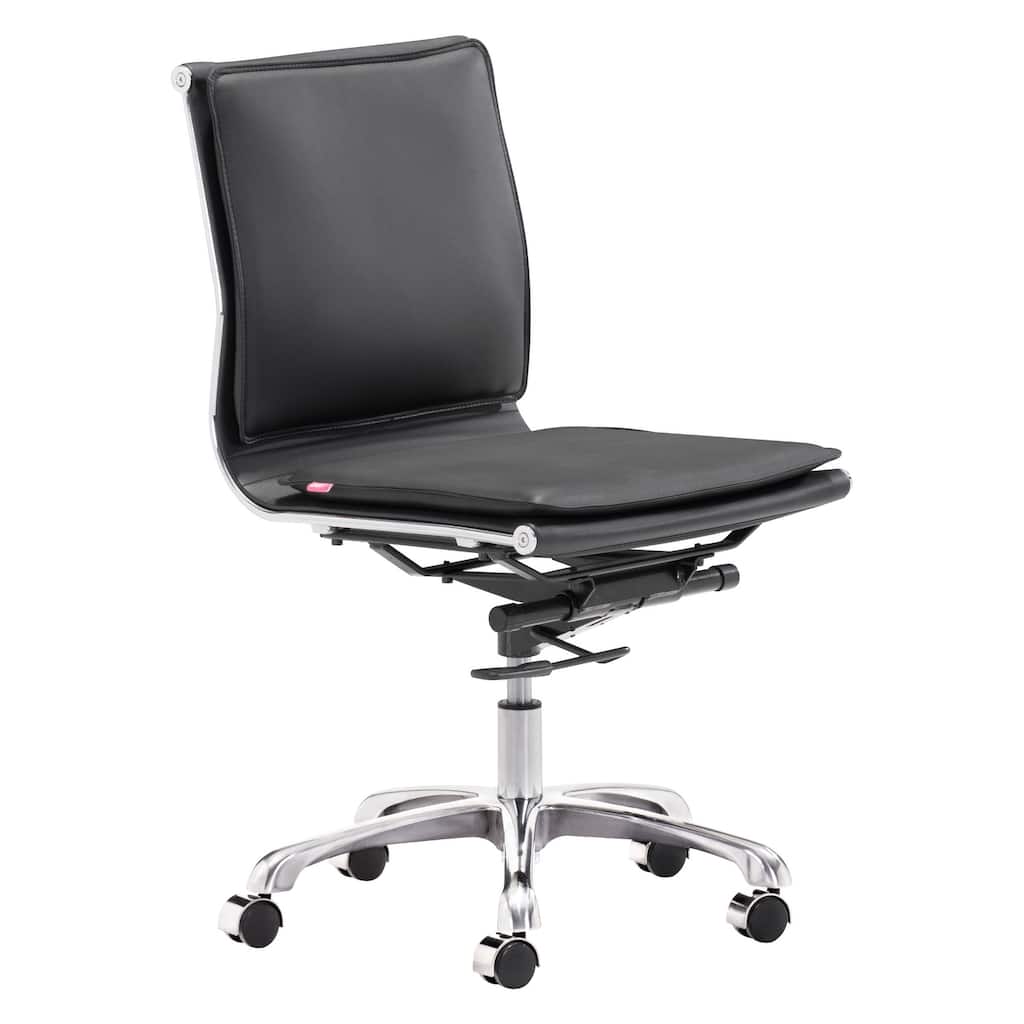 Dream Plus Armless Office Chair Black - 23L x 23W x 36.6-40H