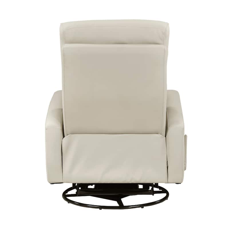 Creek 31.5" Leather Manual Swivel Glider Recliner - 360-Degree Swivel
