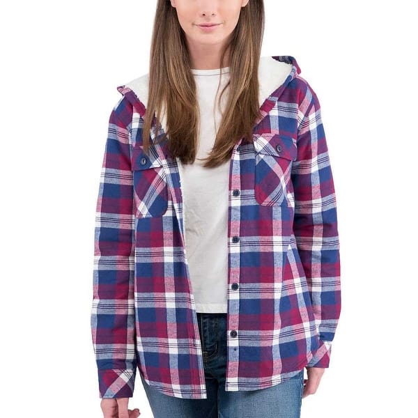 Shop Boston Traders Women Plush Sherpa Lined Hooded Cotton Flannel