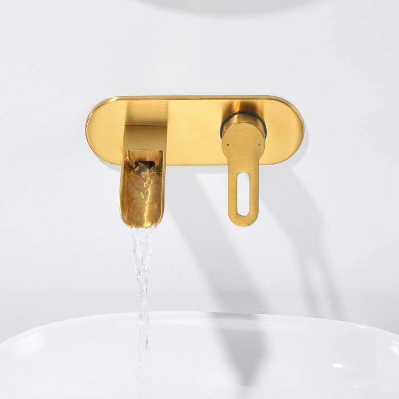Luxier Vivid Fall 1-Handle Wall Mounted Bathroom Faucet with Valve