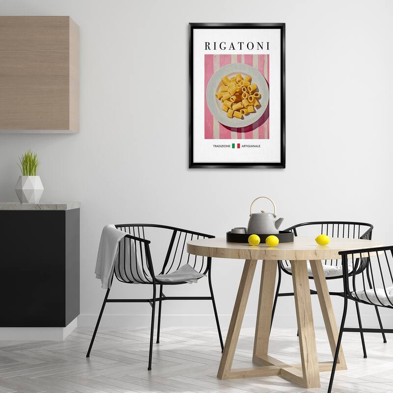 Stupell Traditional Rigatoni Pasta Framed Floater Canvas Wall Art Design By Andreas Magnusson