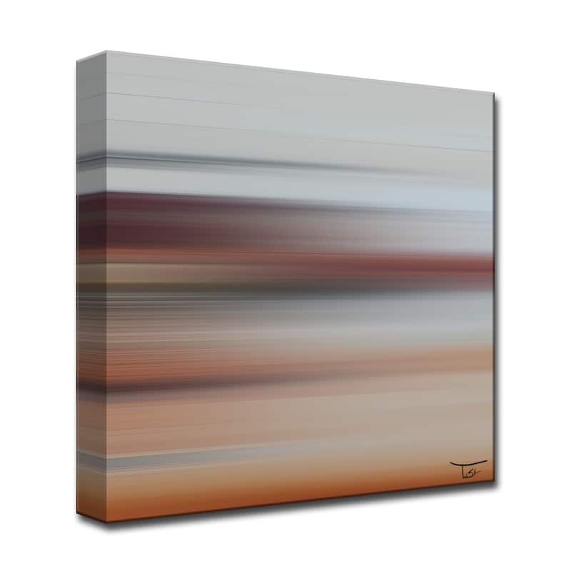 Blur Stripes LXIX' Abstract Wrapped Canvas Wall Art
